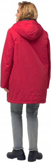 Ulla Popken HYPRAR Triple Function Contrast Trim Quilted Lining Jacket Salsa Red - Joped - 