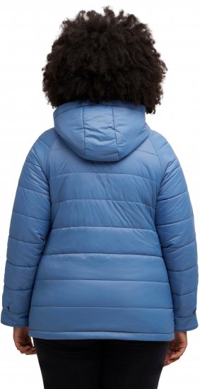 Ulla Popken Reversible Butterfly Print Fully Lined Quilted Jacket Blue Denim - Joped - 