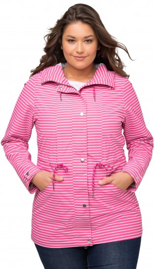 Ulla Popken HYPRAR Striped Triple Function Jacket Fuchsia Pink - Joped - 