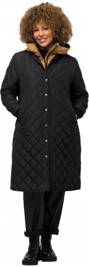 Ulla Popken 2-in-1 Quilted Fleece Lined Coat Black - Joped - 