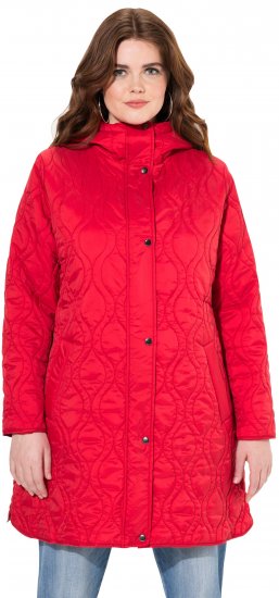 Ulla Popken HYPRAR Quilted Water-Repellent Jacket Red Salsa - Joped - 