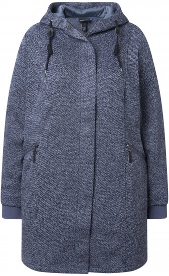Ulla Popken Knit Fleece-Lined Jacket Navy - Joped - 