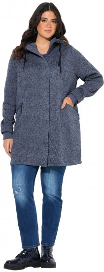 Ulla Popken Knit Fleece-Lined Jacket Navy - Joped - 