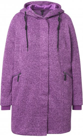 Ulla Popken Knit Fleece-Lined Jacket Purple - Joped - 