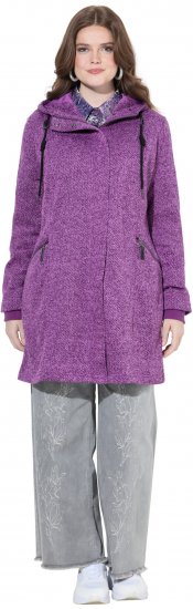 Ulla Popken Knit Fleece-Lined Jacket Purple - Joped - 