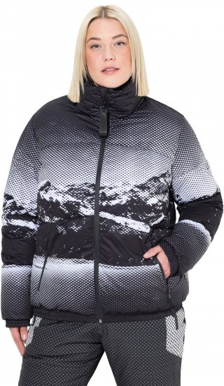 Ulla Popken HYPRAR Mountain Scene Performance Puffer Jacket Black - Joped - 