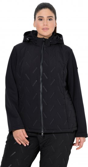 Ulla Popken Triple Function Laser Quilted Softshell Jacket Black - Joped - 