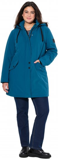 Ulla Popken HYPRAR Long Softshell Jacket Ocean Blue - Joped - 