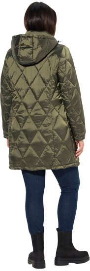 Ulla Popken HYPRAR Diamond Quilted Jacket Bottle Green - Joped - 