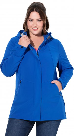 Ulla Popken HYPRAR Triple Function Longline Softshell Jacket Peacock Blue - Joped - 