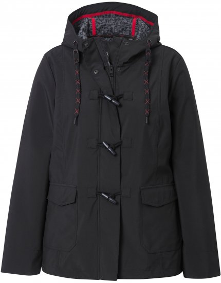 Ulla Popken HYPRAR Toggle Button Microfleece Lined Jacket Black - Joped - 