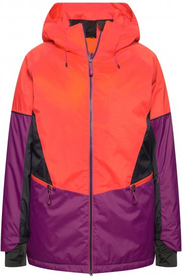 Ulla Popken HYPRAR Performance Colorblock Ski Jacket Coral - Joped - 