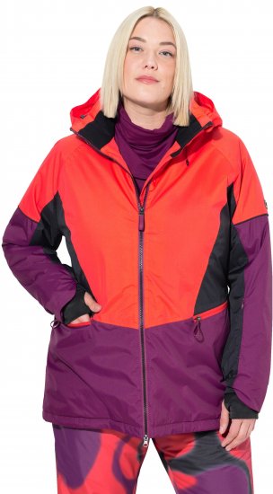 Ulla Popken HYPRAR Performance Colorblock Ski Jacket Coral - Joped - 