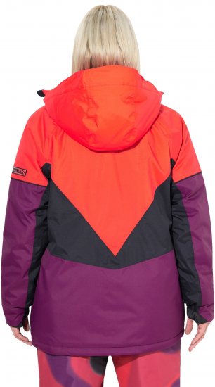 Ulla Popken HYPRAR Performance Colorblock Ski Jacket Coral - Joped - 
