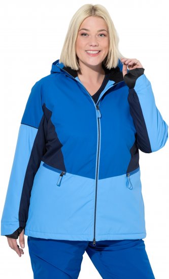 Ulla Popken HYPRAR Performance Colorblock Ski Jacket Denim Blue - Joped - 