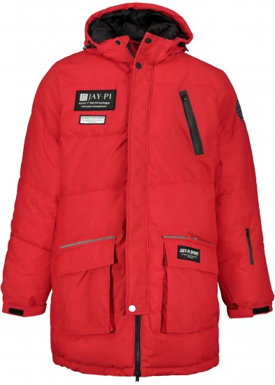 JAY-PI Warm Quilted Parka Dual Function Windproof and Water Repellent Red - Jakid ja joped - Joped, suured suurused: 2XL – 12XL