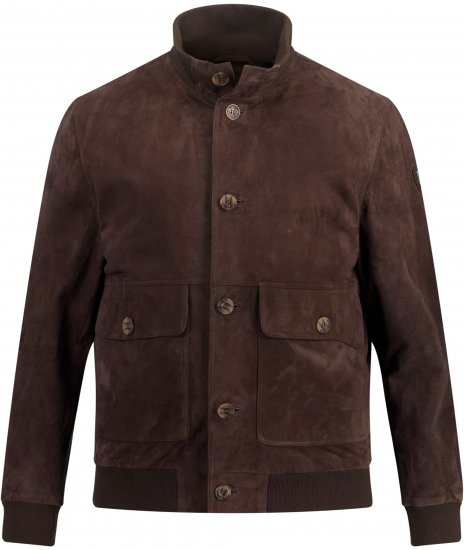 JP1880 Leather Jacket Goat Suede Espresso Brown - Jakid ja joped - Joped, suured suurused: 2XL – 12XL