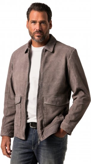JP1880 Leather Jacket Lamskin Suede Grey - Jakid ja joped - Joped, suured suurused: 2XL – 12XL