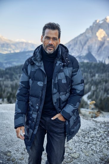 JP1880 Quilted Parka with Camouflage Drawstring Waist Black - Jakid ja joped - Joped, suured suurused: 2XL – 12XL