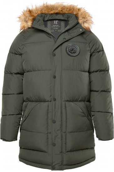 JP1880 Quilted Parka Lightweight and Warm with Faux Fur Hood Dark Green - Jakid ja joped - Joped, suured suurused: 2XL – 12XL