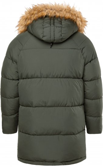 JP1880 Quilted Parka Lightweight and Warm with Faux Fur Hood Dark Green - Jakid ja joped - Joped, suured suurused: 2XL – 12XL