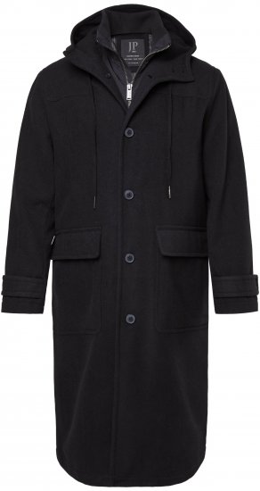 JP1880 Water-repellent Functional Coat with Wool Look Black - Jakid ja joped - Joped, suured suurused: 2XL – 12XL