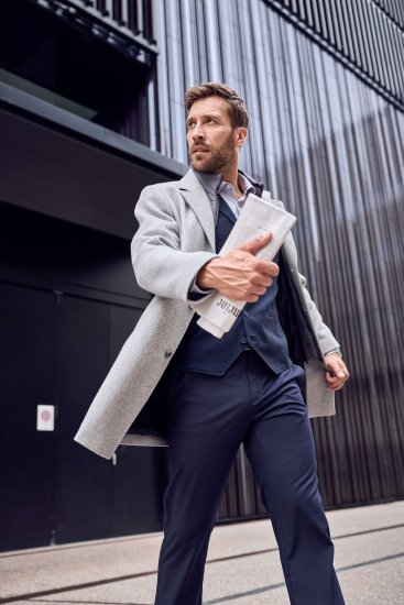 JP1880 Wool Blend Coat with Nylon Insert Grey - Jakid ja joped - Joped, suured suurused: 2XL – 12XL