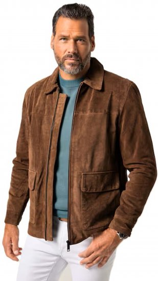JP1880 Leather Jacket Genuine Cowhide Brown - Jakid ja joped - Joped, suured suurused: 2XL – 12XL
