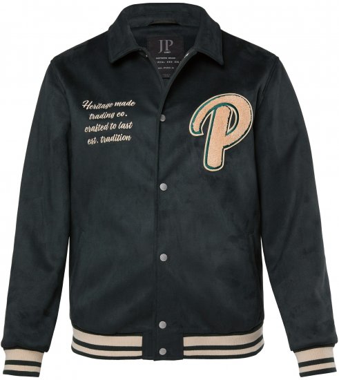 JP1880 Blouson Velour with Chest Embroidery Dark Green - Jakid ja joped - Joped, suured suurused: 2XL – 12XL
