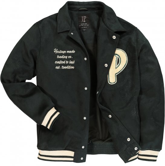 JP1880 Blouson Velour with Chest Embroidery Dark Green - Jakid ja joped - Joped, suured suurused: 2XL – 12XL