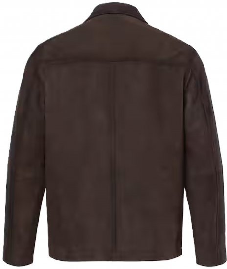 JP1880 Leather Jacket Goat Suede Shirt Collar Dark Brown - Jakid ja joped - Joped, suured suurused: 2XL – 12XL