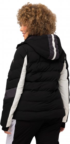 Ulla Popken HYPRAR Chevron Stripe Triple Function Quilted Fully Lined Ski Jacket Black - Joped - 