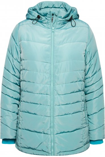 Ulla Popken Quilted Water Repellent Jacket Soft Turquoise - Joped - 