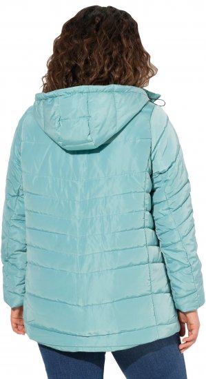 Ulla Popken Quilted Water Repellent Jacket Soft Turquoise - Joped - 