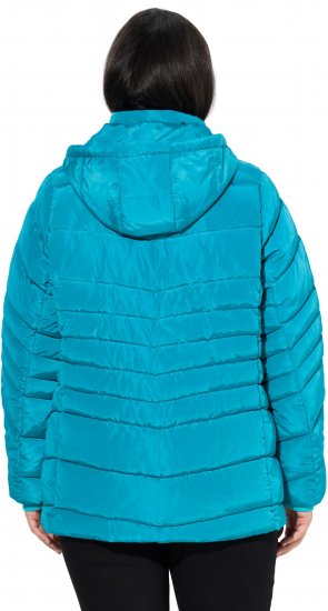 Ulla Popken Quilted Water Repellent Jacket Turquoise - Joped - 