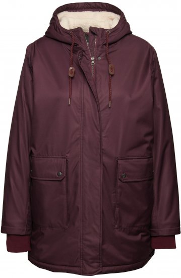 Ulla Popken HYPRAR Fleece Lined Jacket Dark Ruby - Joped - 