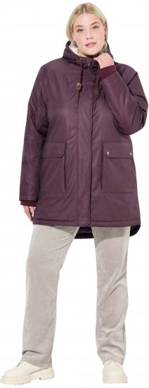 Ulla Popken HYPRAR Fleece Lined Jacket Dark Ruby - Joped - 