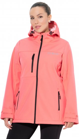 Ulla Popken HYPRAR Softshell Fleece Lined Jacket Coral - Joped - 