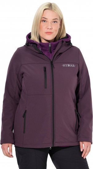 Ulla Popken HYPRAR Softshell Fleece Lined Jacket Dark Blackberry - Naiste vööd - 