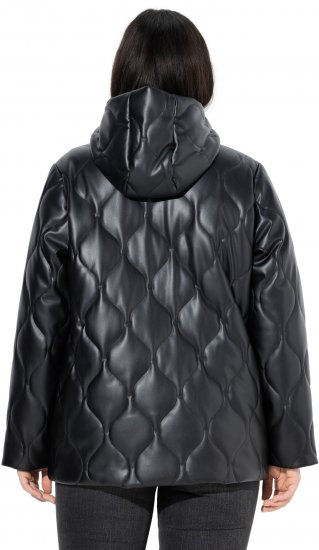 Ulla Popken Faux Leather Quilted Jacket Black - Joped - 