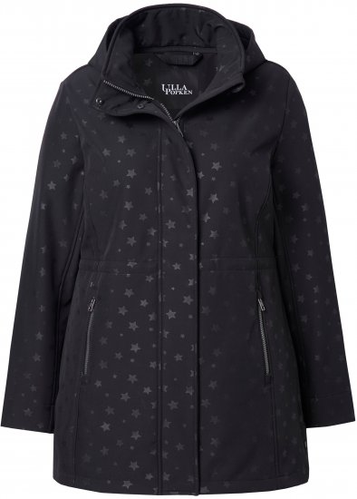 Ulla Popken HYPRAR Star Print Softshell Jacket Black - Joped - 