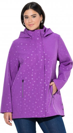 Ulla Popken HYPRAR Star Print Softshell Jacket Purple - Joped - 