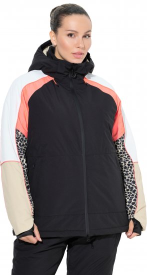 Ulla Popken HYPRAR Patchwork Sleeve Performance Jacket Black - Joped - 
