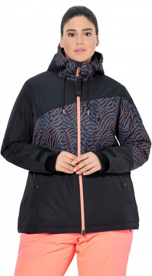Ulla Popken Neon Ripple Performance Snow Jacket Black - Joped - 