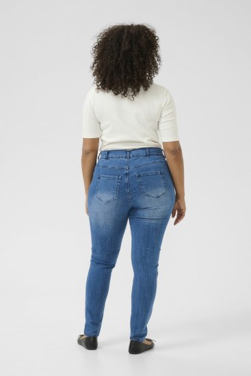 Kaffe Curve Laurina Teksad Washed/Destroyed Blue Denim - Teksad & Püksid Suuremates Suurustes – Plus Size - 