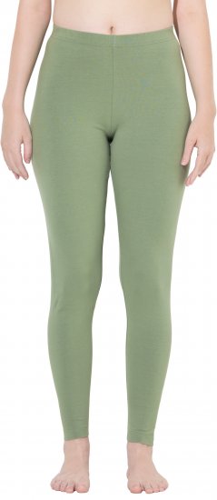 Ulla Popken Basic Stretch Knit Ankle Length Leggings Olive - Teksad & Püksid Suuremates Suurustes – Plus Size - 