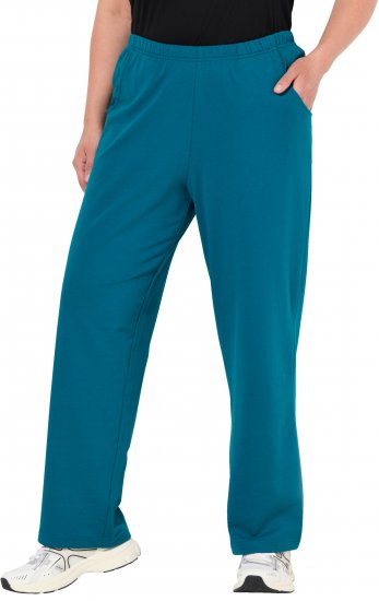 Ulla Popken Pull On Knit Straight Leg Pocket Pants Dark Petrol - NAISTERIIDED 40-66 - 