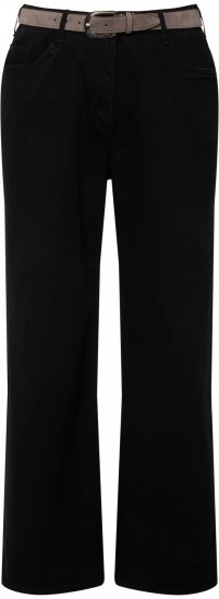 Ulla Popken Mary Fit Wide Leg Stretch Jeans Black - Teksad & Püksid Suuremates Suurustes – Plus Size - 
