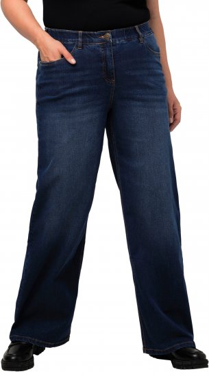 Ulla Popken Mary Fit Wide Leg Stretch Jeans Blue Denim - Teksad & Püksid Suuremates Suurustes – Plus Size - 