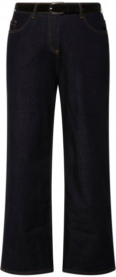 Ulla Popken Mary Fit Wide Leg Stretch Jeans Dark Blue Denim - Ulla Popken - 
